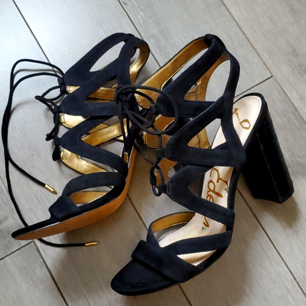 SALE - Sam Edelman Yardley Embossed heel strappy sandals sz8 (good for 8.5M)